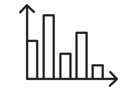 Bar Chart Line Icon. Financial Data Repo