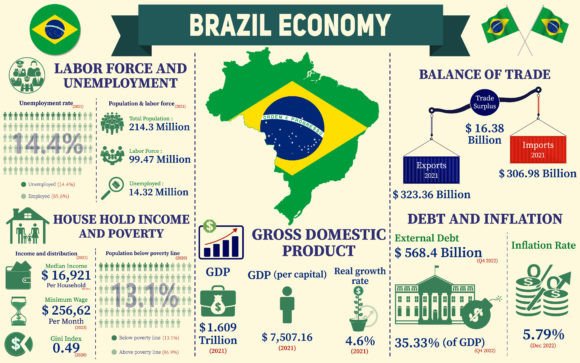 Brazil Economy Infographic Graphics