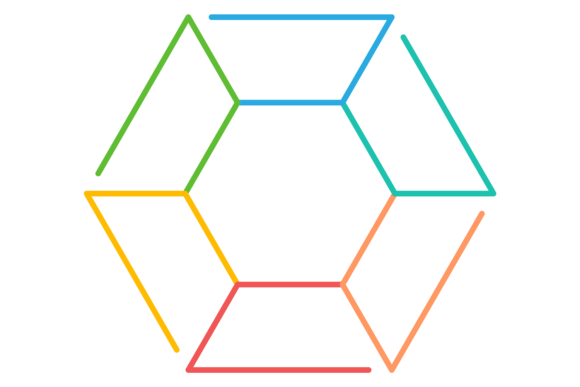 Color Line Hexagon Shape Infographic Graphics