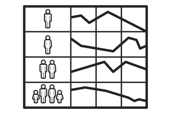 Demographic Infographic Icon Line Chart