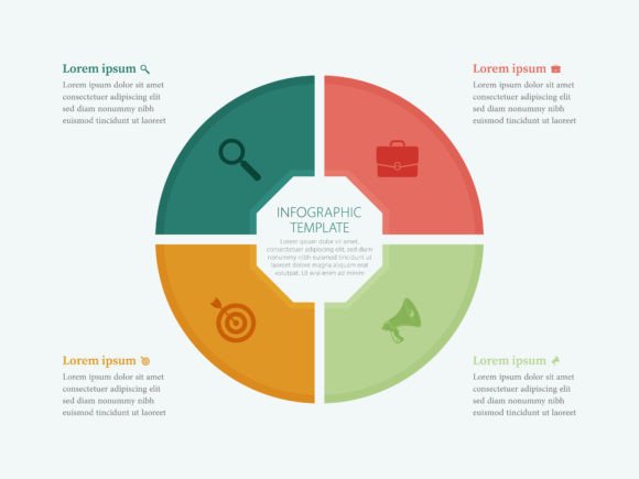 Four Steps Polygon Business Infographic