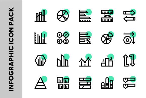 Infographic Icon Thick Line Graphics and Icons