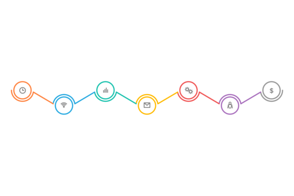 Infographic Icons in Business Timeline C: Graphics for Local Branding