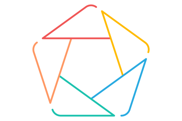 Pentagonal Infographic Label Template. T