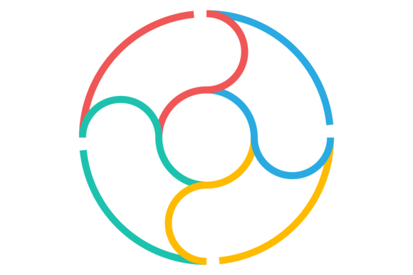 Round Color Line Infographic Frame. Text Graphics