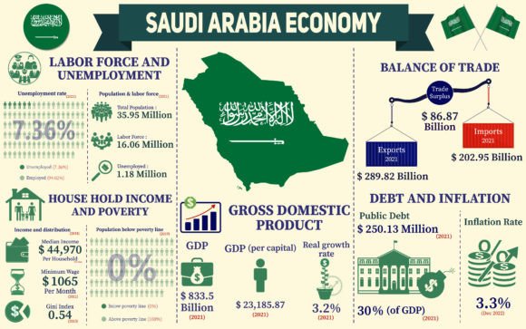 Saudi Arabia Economy Infographic Graphics