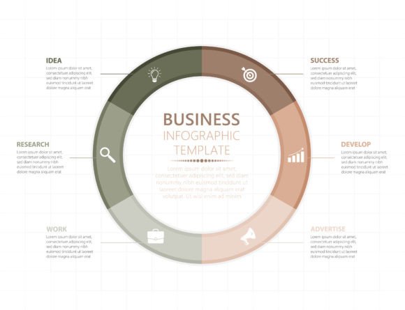 Six Steps Process Business Infographic Graphics