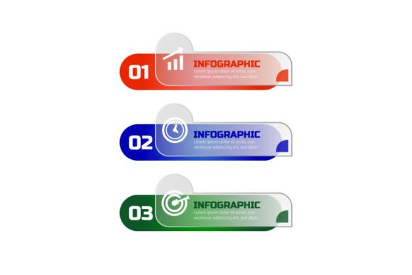 Three Business Infographic Element Glass