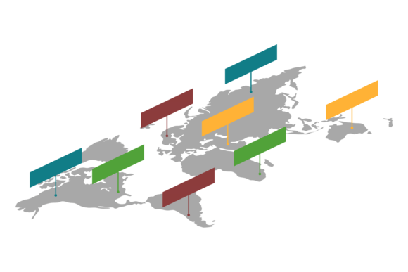 World Map Infographic Template with Colo